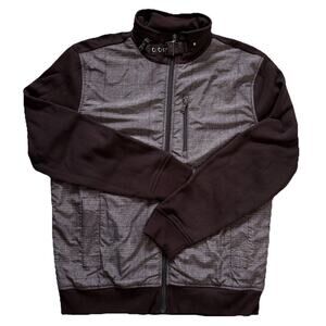 Tommy Hilfiger Full Zip Fleece Lined Plaid Coat Jacket SZ Large Hidden Hood